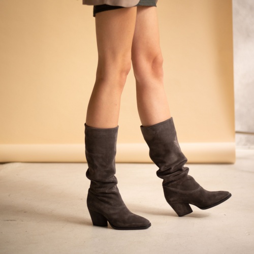 Jane Boots, antracit velvet OUTLET